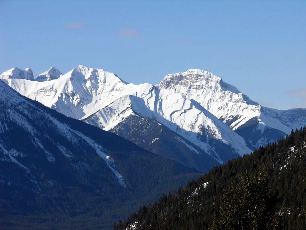 06 Mount Howard Douglas and Eagle Mountain Close Up From Viewpoint on Mount Norquay Road In Winter